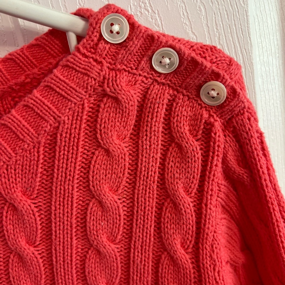 Lands End Sweater Cable Knit Crewneck Pullover Classic 100% Baumwolle (cotton) - Picture 2 of 5